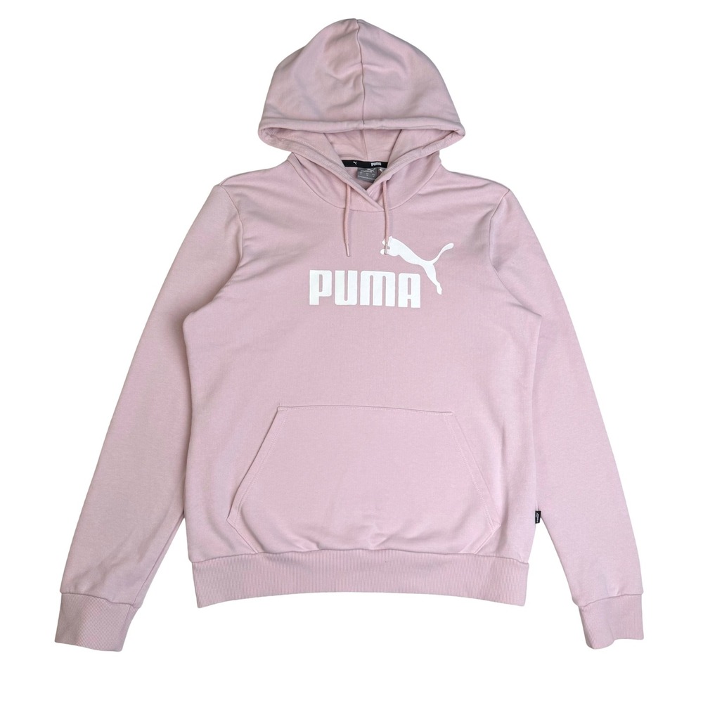 PUMA Hoodie Essentials Big Logo Sweatshirt Pink Balletcore Athleisure Casual M